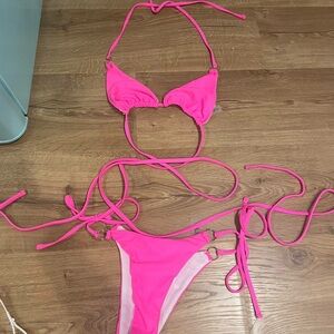 Princess Polly pink wrap around bikini size small